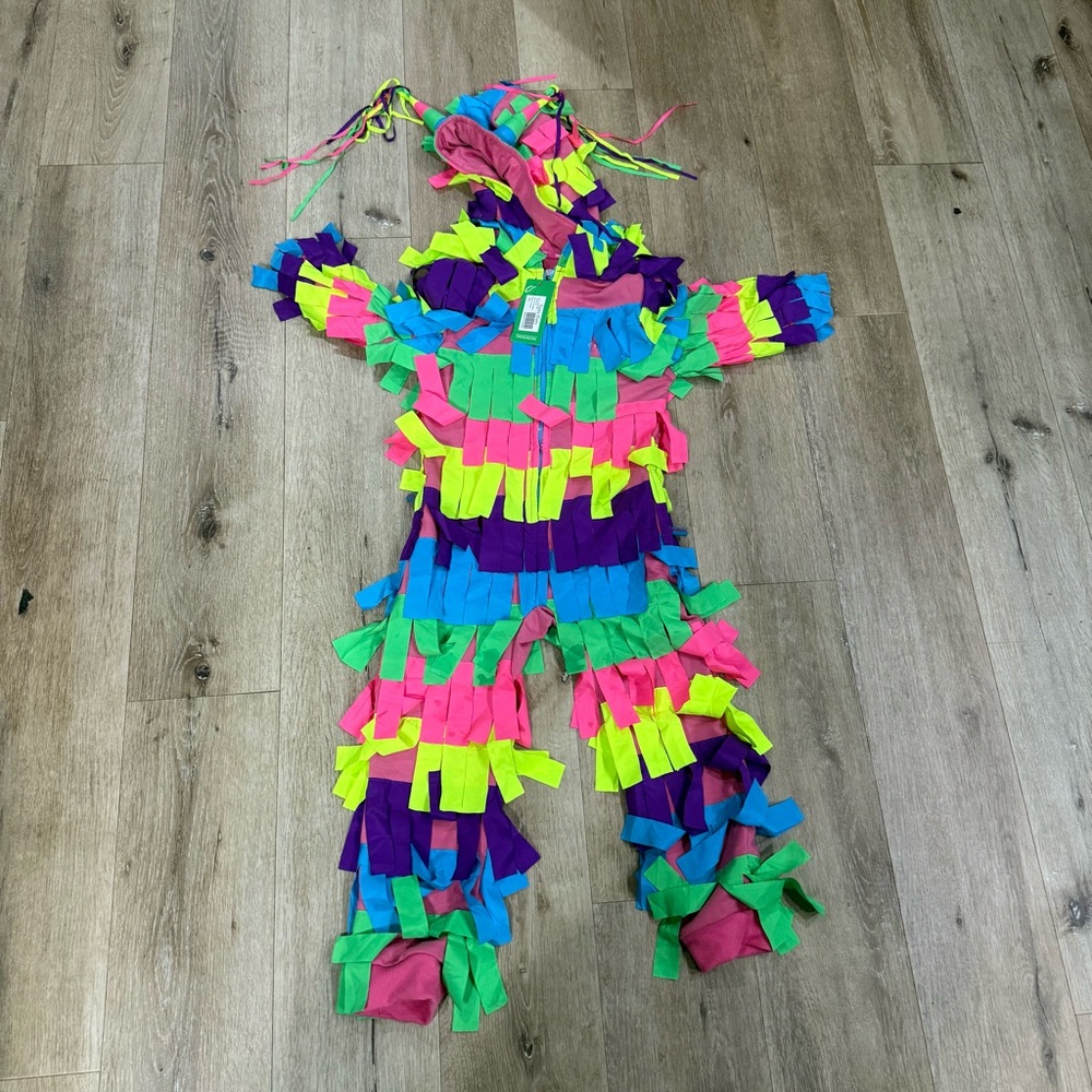 Tipsy Elves Neon Fringe Piñata Kids Costume - Green, Pink, Blue, Purple